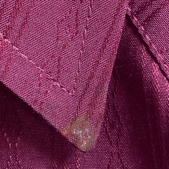 Mens Medium Ely Cattleman Burgundy Pearl Snap Western Button Down - Picture 5 of 13